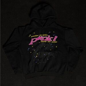 Black Hoodie with Pink Graphic